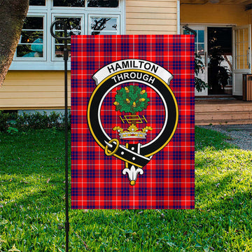 Hamilton Modern Tartan Flag with Family Crest