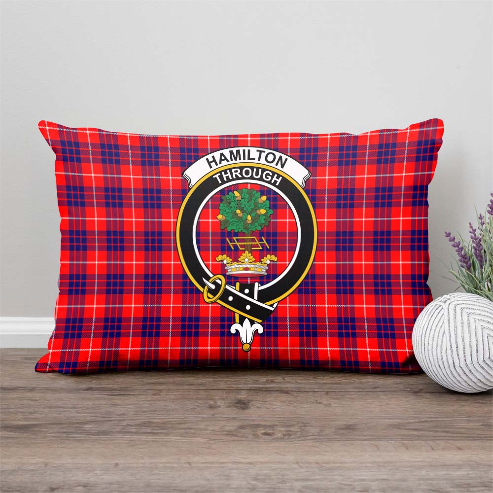 Hamilton Modern Tartan Pillow Cover with Family Crest Rectangle Pillow Cover - Tartanvibesclothing