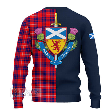 Hamilton Modern Tartan Ugly Sweater with Scottish Lion Royal Arm Half Style