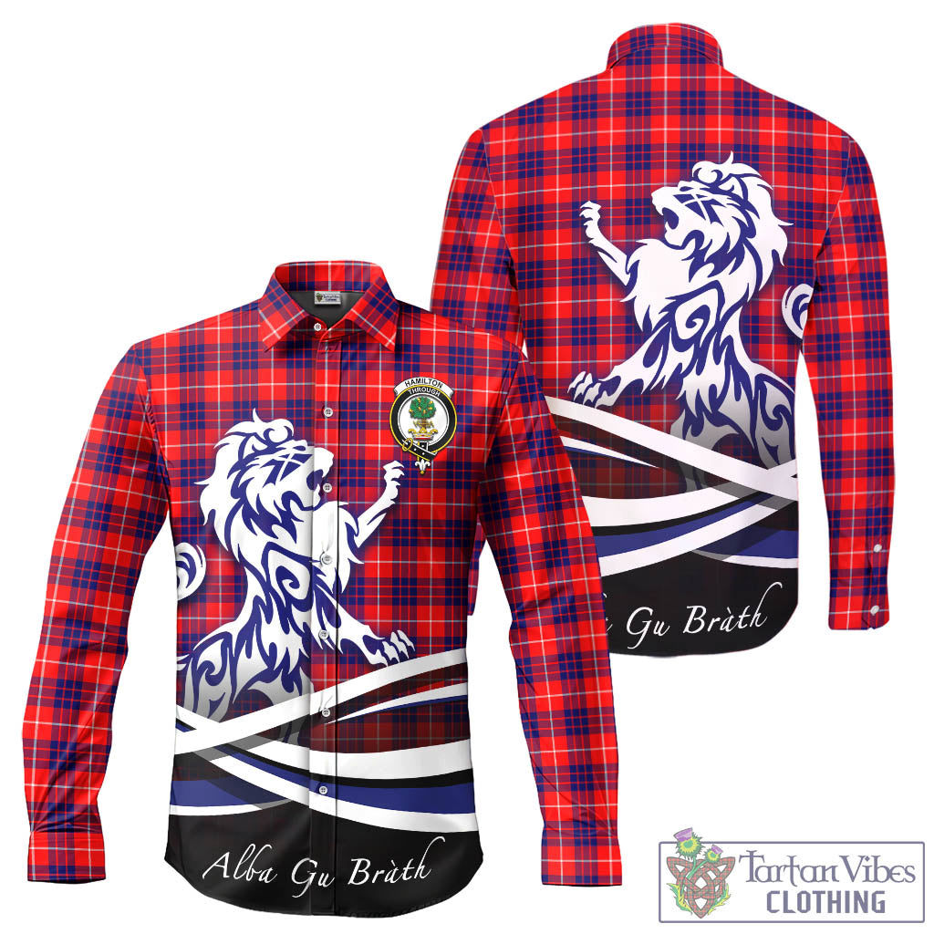 hamilton-modern-tartan-long-sleeve-button-up-shirt-with-alba-gu-brath-regal-lion-emblem