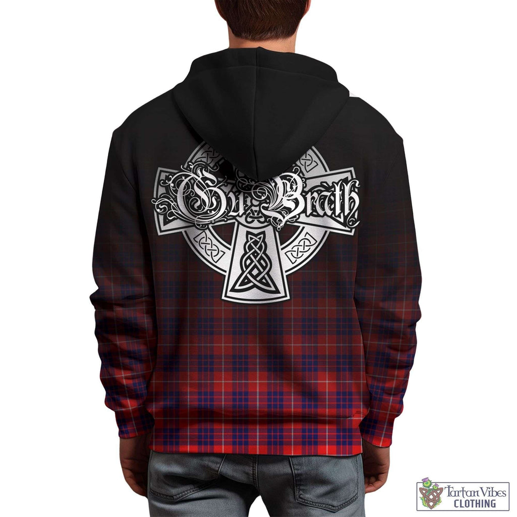 Tartan Vibes Clothing Hamilton Modern Tartan Hoodie Featuring Alba Gu Brath Family Crest Celtic Inspired