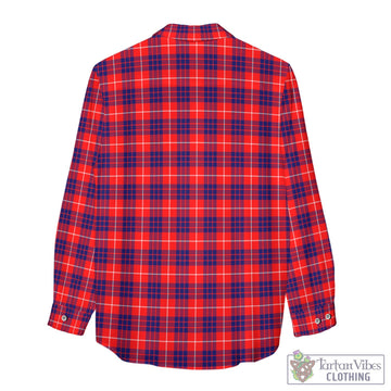 Hamilton Modern Tartan Women's Casual Shirt with Family Crest