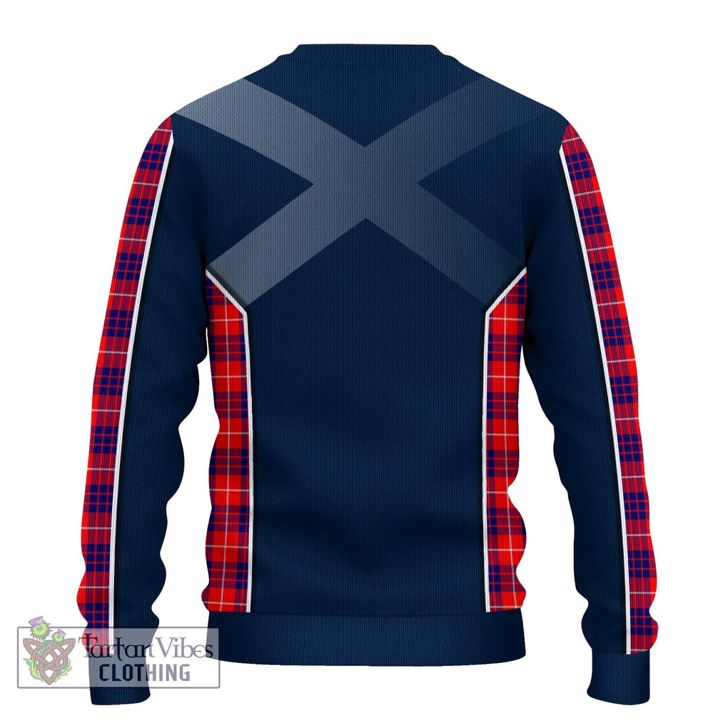 Hamilton Modern Tartan Knitted Sweater with Family Crest and Lion Rampant Vibes Sport Style - Tartan Vibes Clothing