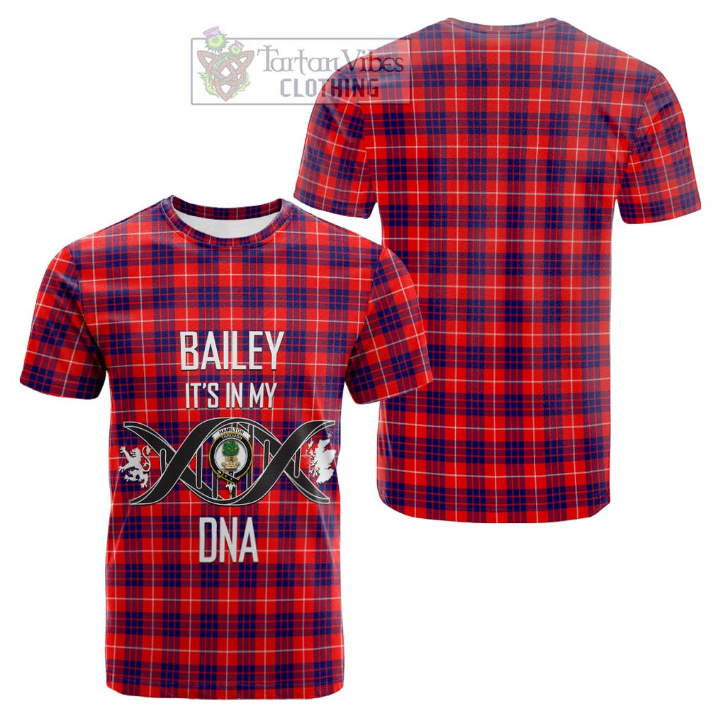 Tartan Vibes Clothing Hamilton Modern Tartan Cotton T-shirt with Family Crest DNA In Me Style