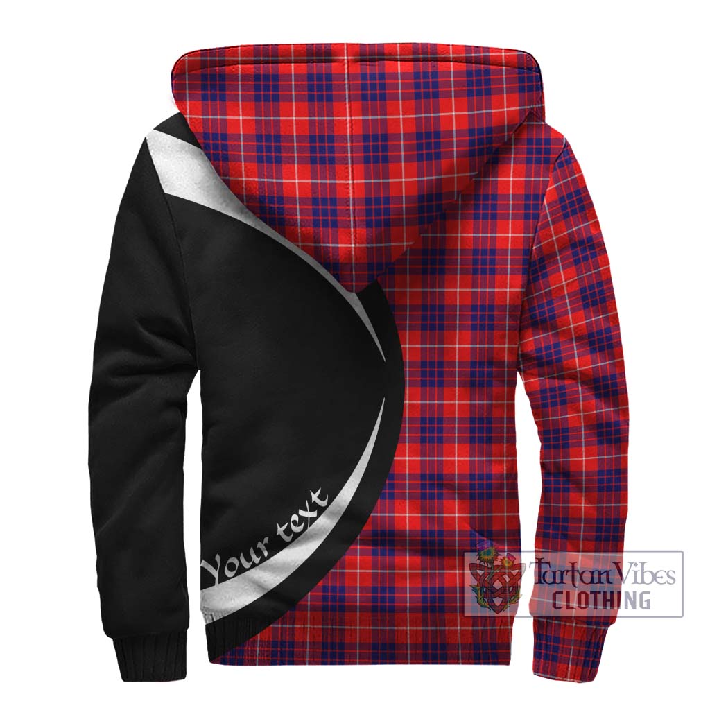 Hamilton Modern Tartan Sherpa Hoodie with Family Crest Circle Style - Tartan Vibes Clothing