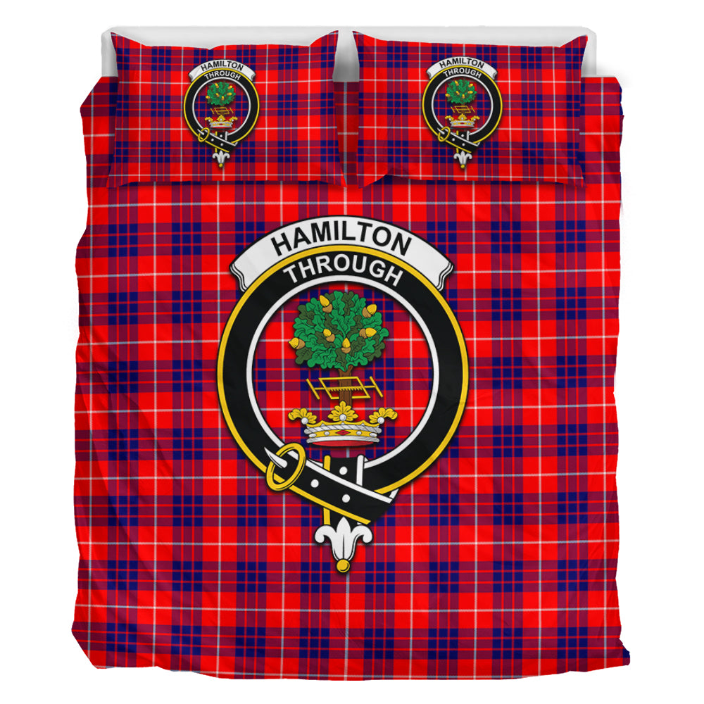 Hamilton Modern Tartan Bedding Set with Family Crest - Tartan Vibes Clothing