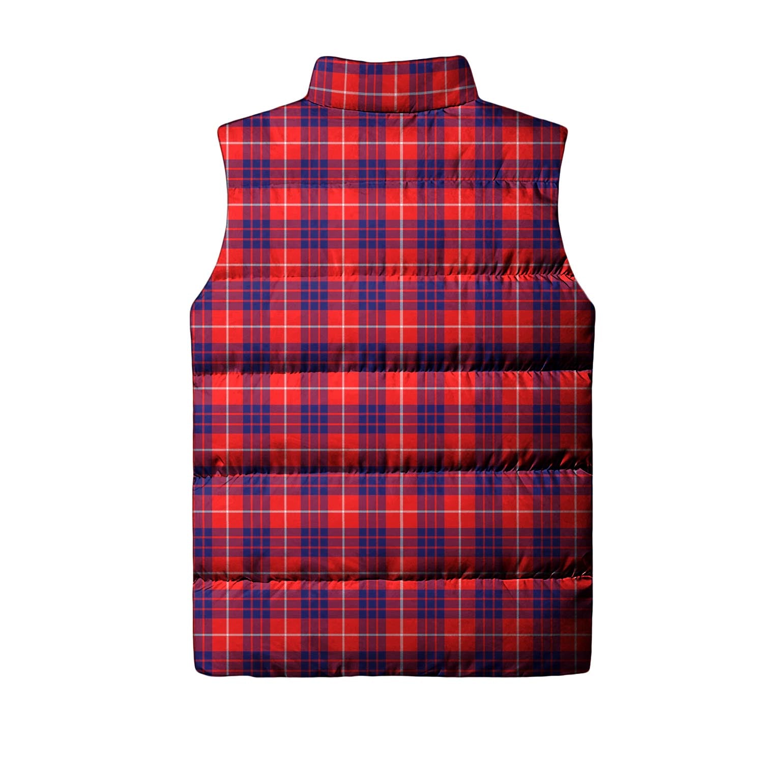 Hamilton Modern Tartan Sleeveless Puffer Jacket with Family Crest - Tartanvibesclothing