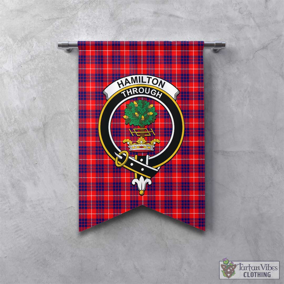 Hamilton Modern Tartan Gonfalon, Tartan Banner with Family Crest ...