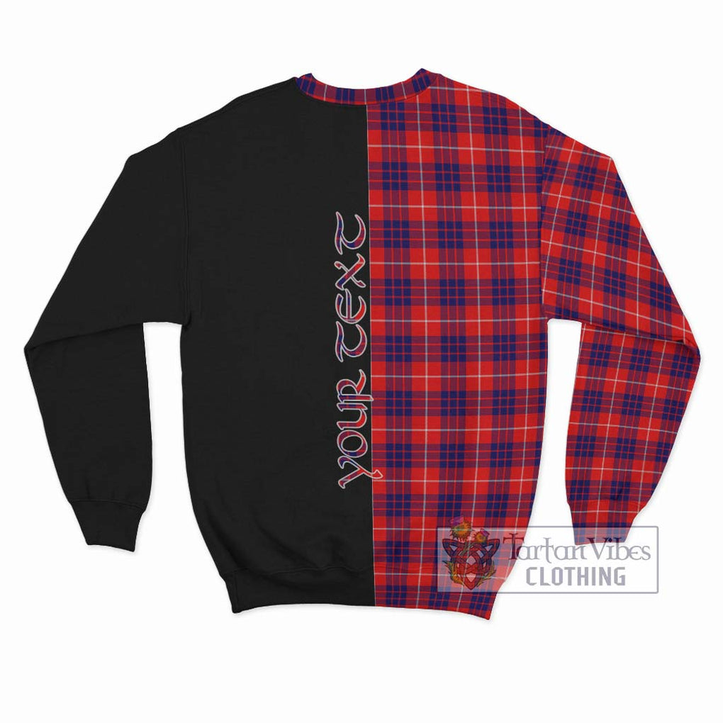 Hamilton Modern Tartan Sweatshirt with Family Crest and Half Of Me Style - Tartanvibesclothing Shop