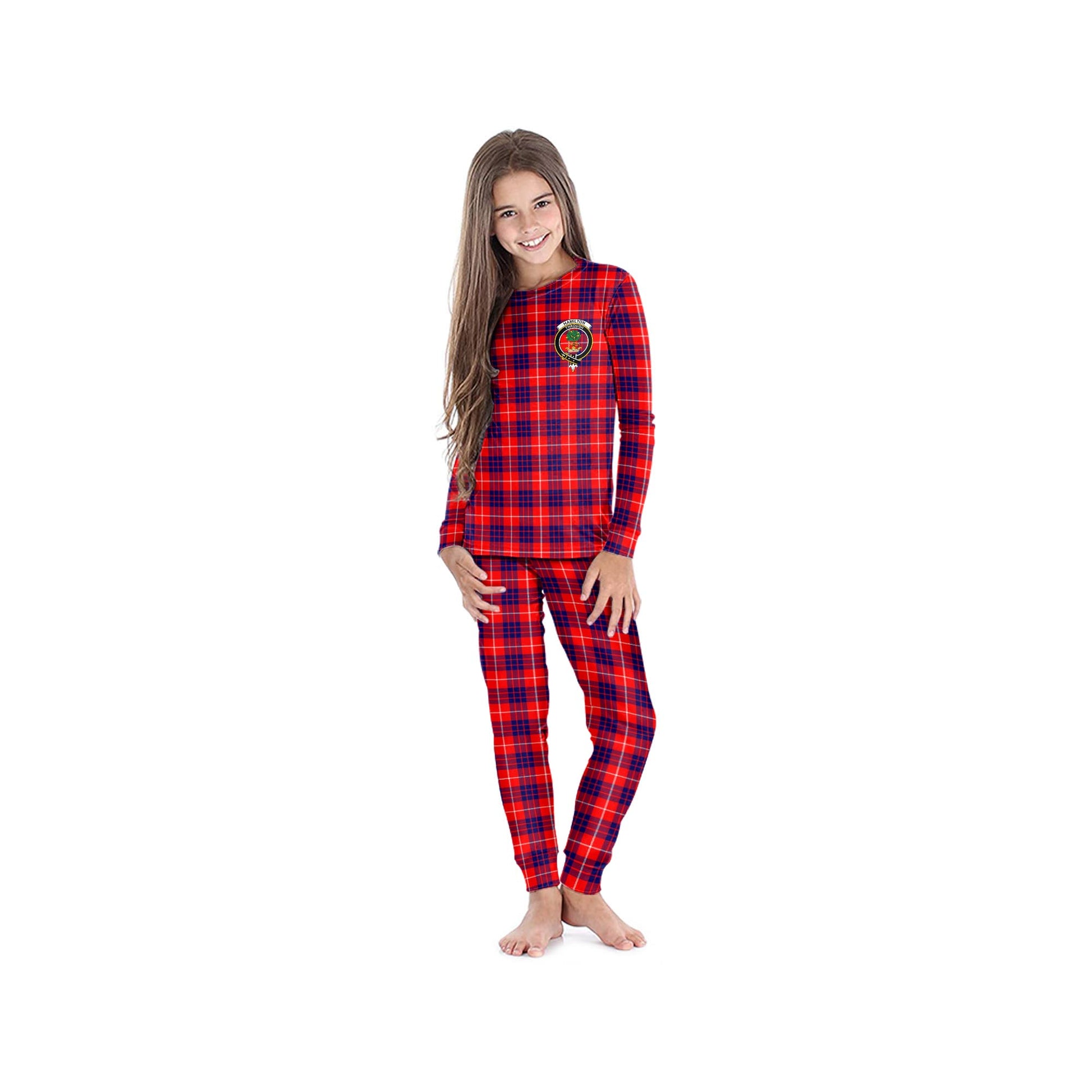 Hamilton Modern Tartan Pajamas Family Set with Family Crest - Tartan Vibes Clothing