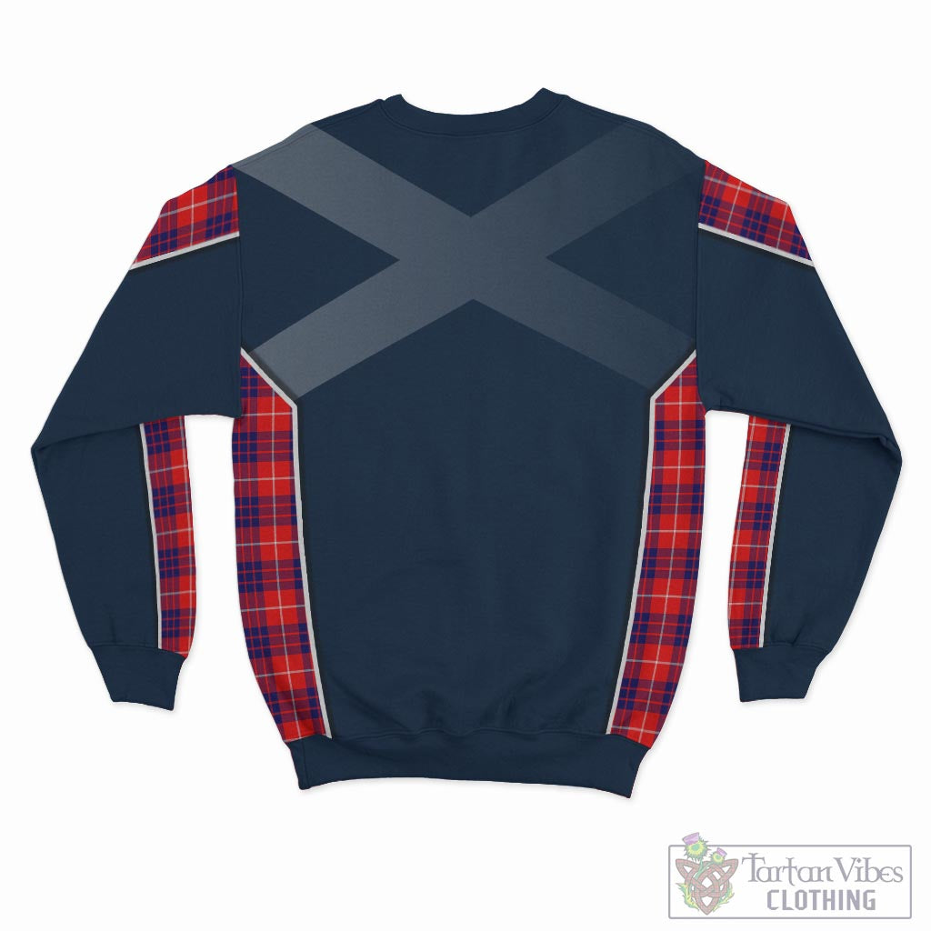 Tartan Vibes Clothing Hamilton Modern Tartan Sweatshirt with Family Crest and Scottish Thistle Vibes Sport Style