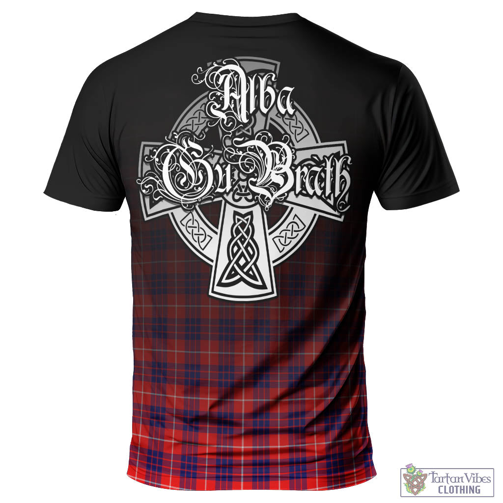 Tartan Vibes Clothing Hamilton Modern Tartan T-Shirt Featuring Alba Gu Brath Family Crest Celtic Inspired