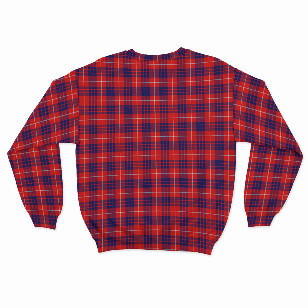 Hamilton Modern Tartan Sweatshirt with Family Crest - Tartan Vibes Clothing