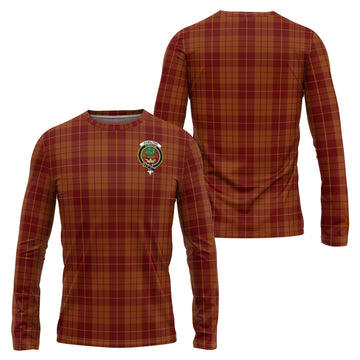 Hamilton Red Tartan Long Sleeve T-Shirt with Family Crest