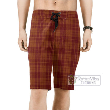 Hamilton Red Tartan Men's Board Shorts