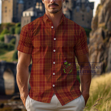 Hamilton Red Tartan Cotton Hawaiian Shirt