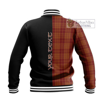 Hamilton Red Tartan Baseball Jacket with Family Crest and Half Of Me Style