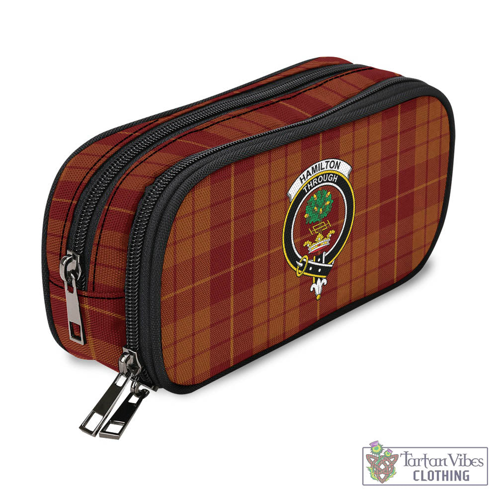 Tartan Vibes Clothing Hamilton Red Tartan Pen and Pencil Case with Family Crest