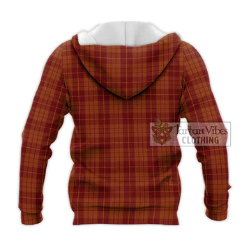 Hamilton Red Tartan Knitted Hoodie with Family Crest DNA In Me Style