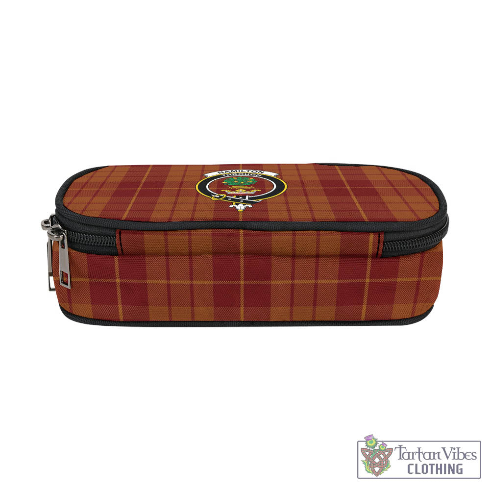 Tartan Vibes Clothing Hamilton Red Tartan Pen and Pencil Case with Family Crest