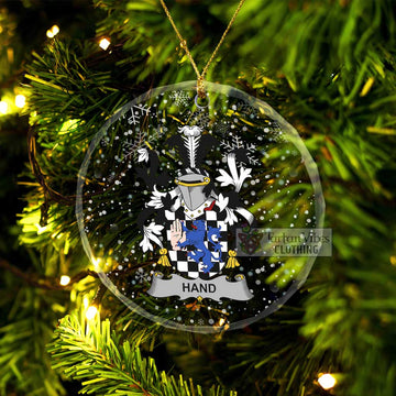 Hand Irish Clan Christmas Glass Ornament with Coat of Arms