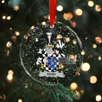 Hand Irish Clan Christmas Glass Ornament with Coat of Arms