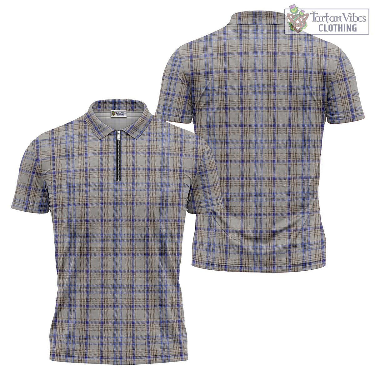 Handwriting Tartan Zipper Polo Shirt Unisex - Tartan Vibes Clothing