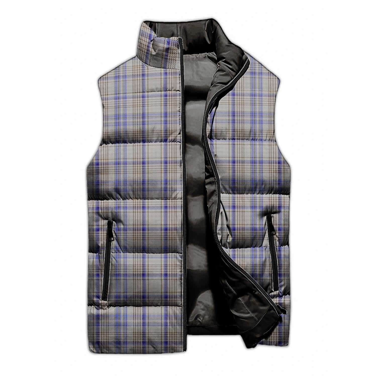 Tartan Vibes Clothing Handwriting Tartan Sleeveless Puffer Jacket