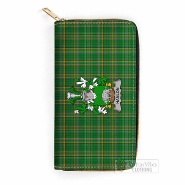 Hanlon Irish Clan Tartan Women's Leather Wallet with Coat of Arms One Size 19.7*10.5*3.5 cm - Tartan Vibes Clothing