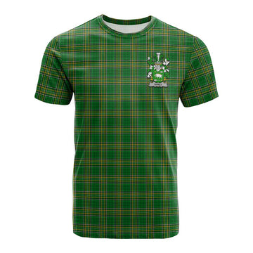 Hanly Irish Clan Tartan Cotton T-shirt with Coat of Arms