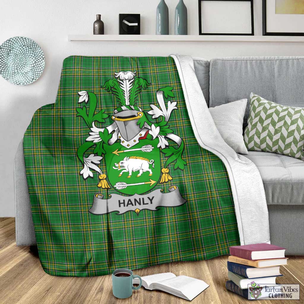 Hanly Irish Clan Tartan Blanket with Coat of Arms - Tartan Vibes Clothing