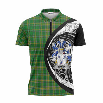 Hanna Irish Clan Zipper Polo Shirt Celtic Circle Style Unisex - Tartan Vibes Clothing