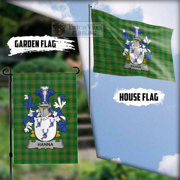 Hanna Irish Clan Tartan Flag with Coat of Arms