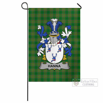 Hanna Irish Clan Tartan Flag with Coat of Arms