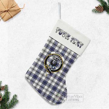 Hannay Tartan Family Crest Christmas Stocking with Personalized Text