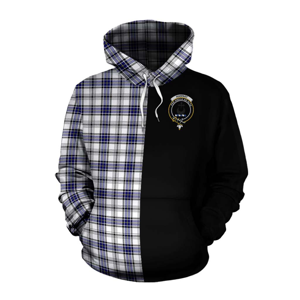 Tartan Vibes Clothing Hannay Tartan Cotton Hoodie with Family Crest and Half Of Me Style