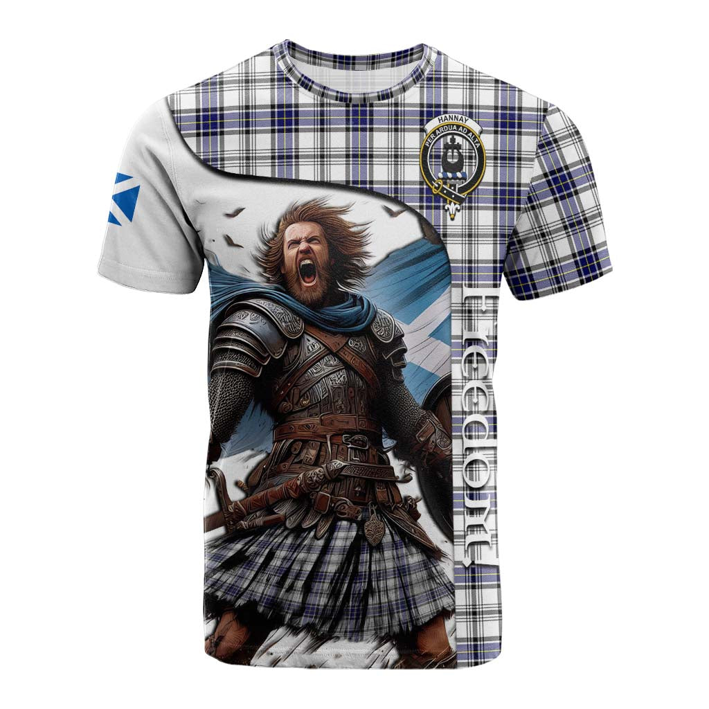 Tartan Vibes Clothing Hannay Crest Tartan Cotton T-shirt Inspired by the Freedom of Scottish Warrior