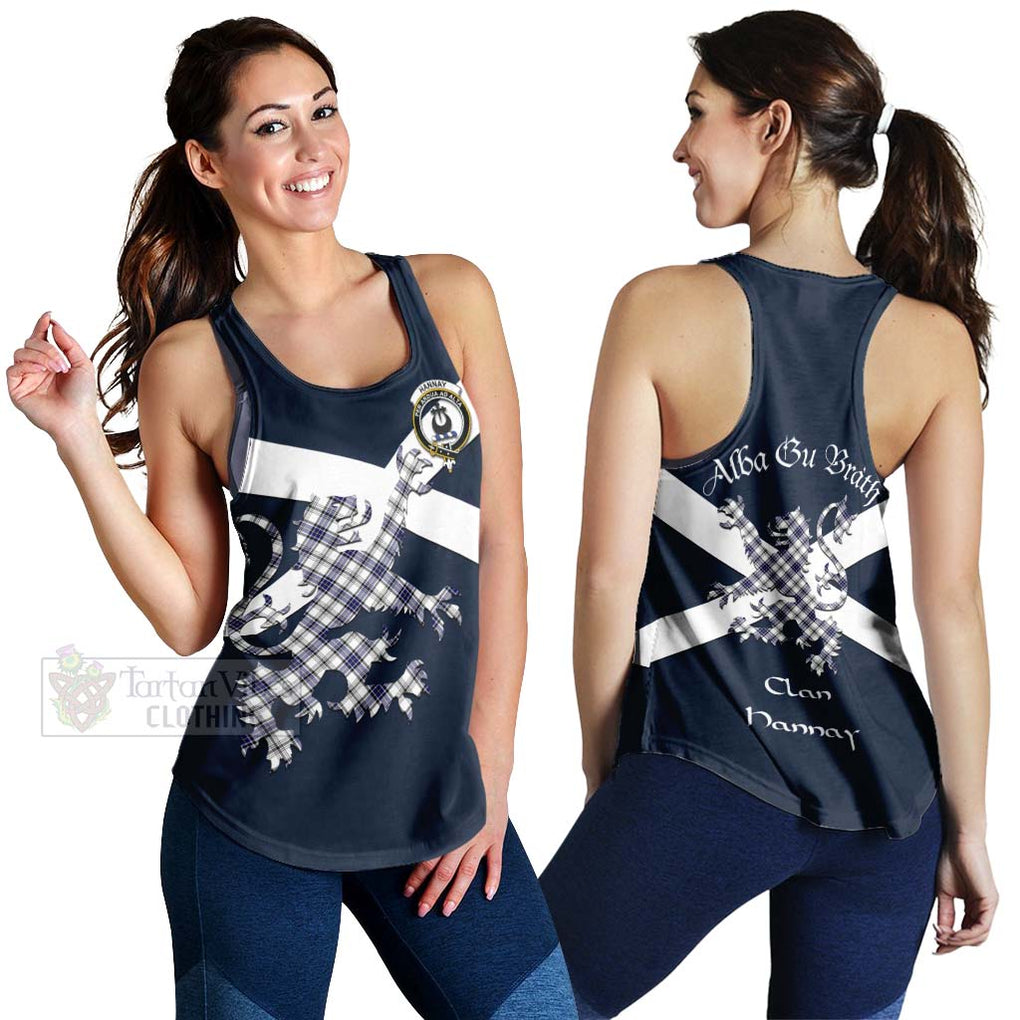 Tartan Vibes Clothing Hannay Tartan Lion Rampant Women's Racerback Tanks – Proudly Display Your Heritage with Alba Gu Brath and Clan Name