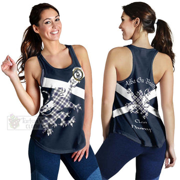 Hannay Tartan Lion Rampant Women's Racerback Tanks  Proudly Display Your Heritage with Alba Gu Brath and Clan Name