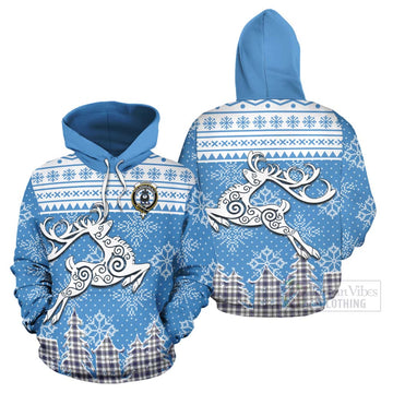 Hannay Clan Christmas Hoodie Celtic Reindeer Style