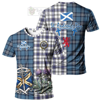 Hannay Tartan T-Shirt Happy St. Andrew's Day Half Tartan Style