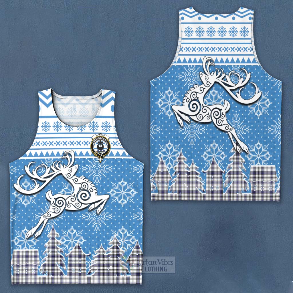 Hannay Clan Christmas Men's Tank Top Celtic Reindeer Style Men - Tartan Vibes Clothing