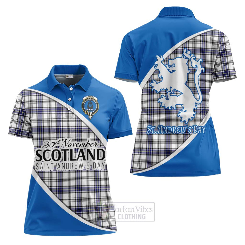 Tartan Vibes Clothing Hannay Family Crest Tartan Women's Polo Shirt Celebrate Saint Andrew's Day in Style