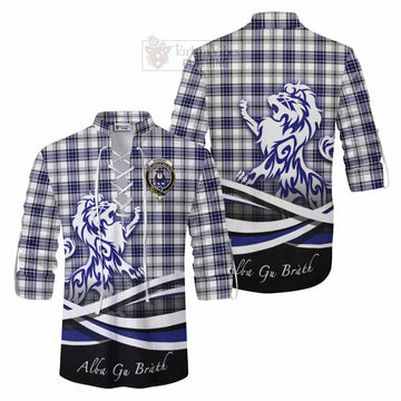 Hannay Tartan Ghillie Kilt Shirt with Alba Gu Brath Regal Lion Emblem