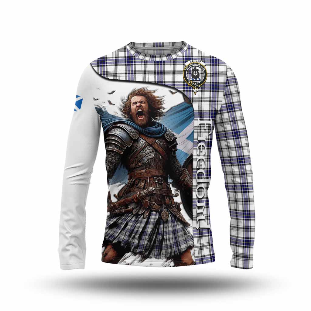 Tartan Vibes Clothing Hannay Crest Tartan Long Sleeve T-Shirt Inspired by the Freedom of Scottish Warrior