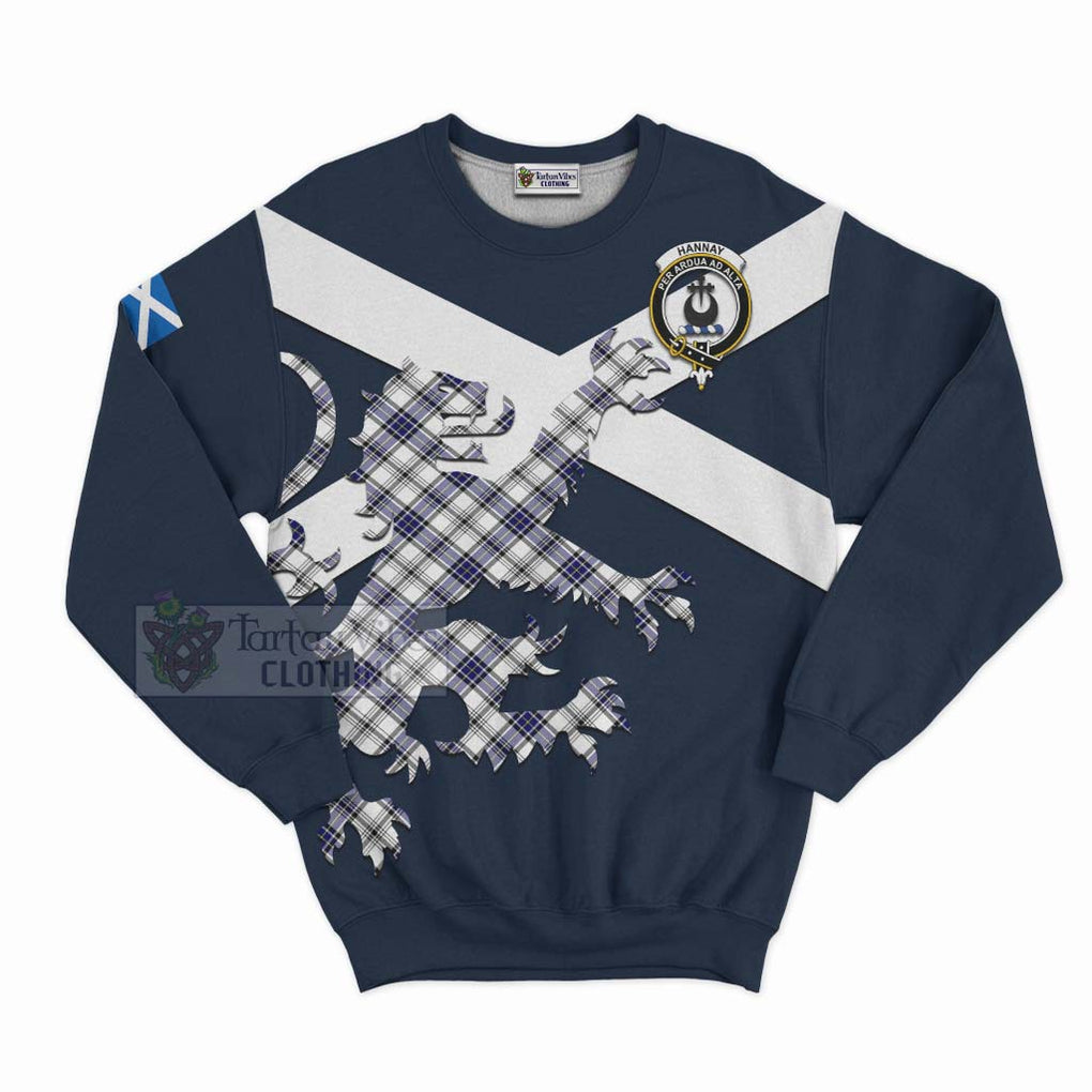 Tartan Vibes Clothing Hannay Tartan Lion Rampant Sweatshirt – Proudly Display Your Heritage with Alba Gu Brath and Clan Name