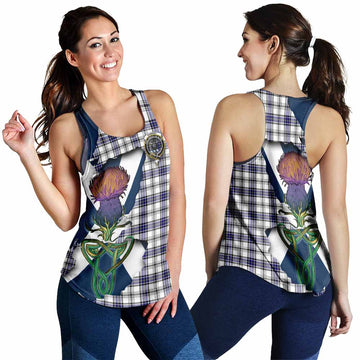 Hannay Tartan Family Crest Women's Racerback Tanks Scottish Thistle Celtic Inspired