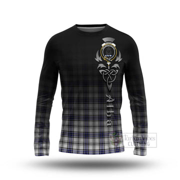 Hannay Tartan Long Sleeve T-Shirt Featuring Alba Gu Brath Family Crest Celtic Inspired