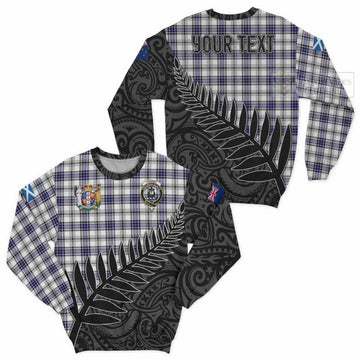 Hannay Crest Tartan Sweatshirt with New Zealand Silver Fern Half Style