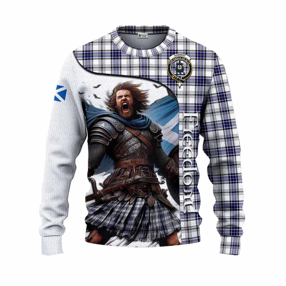 Tartan Vibes Clothing Hannay Crest Tartan Knitted Sweater Inspired by the Freedom of Scottish Warrior